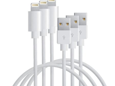 Lightning USB Cable for iPhone iPad - Pack of 3 For Cheap