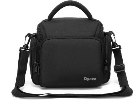 Dyazo Water Resistant Camera Bag Case Shoulder Strap Space for Photography Lens and Accessories Compatible for Nikon, Canon, Sony, Panasonic, Samsung & Other SLR DSLR etc (Black & Silver) Hot on Sale