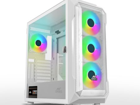 Ant Esports ICE- 410TG Mid- Tower Computer Case Gaming Cabinet with Type C - White | Support E-ATX, ATX, M-ATX, ITX | Pre-Installed 3 x 120 mm ARGB Front Fans and 1 x 120mm ARGB Rear Fan Online