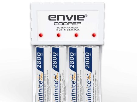 ENVIE® (ECR 20 MC+4xAA2800) Standard Rechargeable Battery Charger for AA & AAA Ni-mh Ni-Cd with Batteries Online Hot Sale