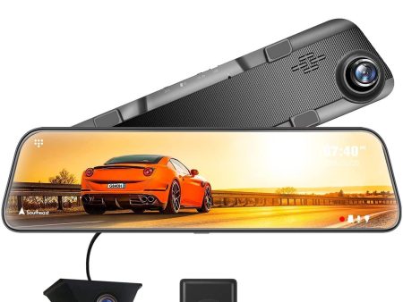 WOLFBOX G840H (UPGRADED) 2.5K Mirror Dual Dash Cam with Wifi | 12   Mirror Dash Cam Front & Rear | 1080P Rear View Mirror Dash Camera with 32GB TF Card & GPS | Super Night Vision & Parking Monitoring Online now