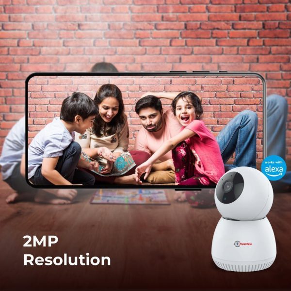 Trueview 2MP Smart CCTV Wi-fi Home Security Camera with Pan Tilt 360° View, 2 Way Talk, Cloud Monitor, Motion Detect, Supports SD Card Up to 256 GB, Night Vision, Alexa Hot on Sale