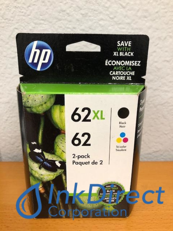 HP N9H67FN 62XL Black 62 Tri-Color Ink Jet Cartridge ( 1 each C2P05AN C2P06AN ) Online