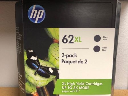 HP J3P42BN 62XL  Ink Jet Cartridge Black ( 2 x C2P05AN ) OfficeJet 5742 5744 5745 8040 on Sale